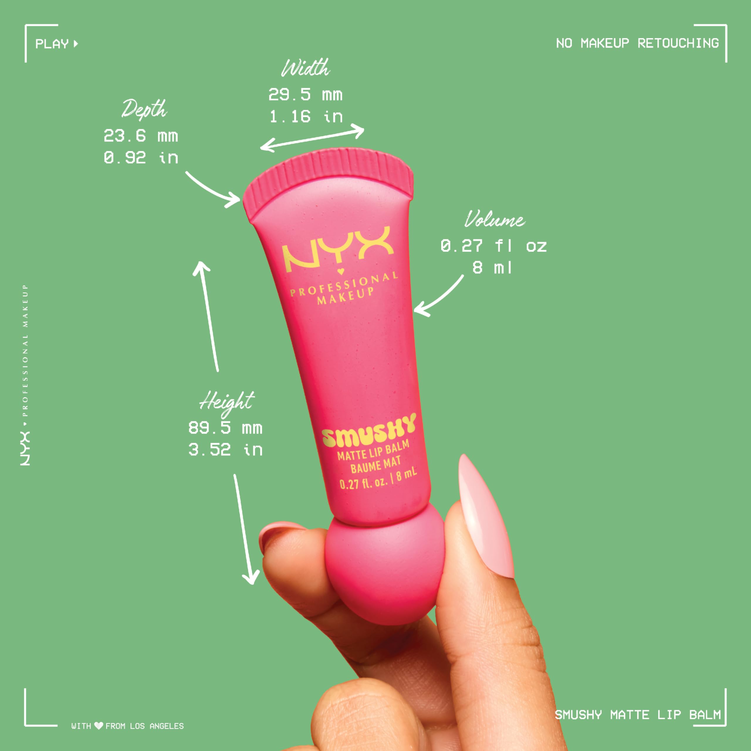 Ingredientes veganos de NYX Smushy Matte Lip Balm para labios saludables.