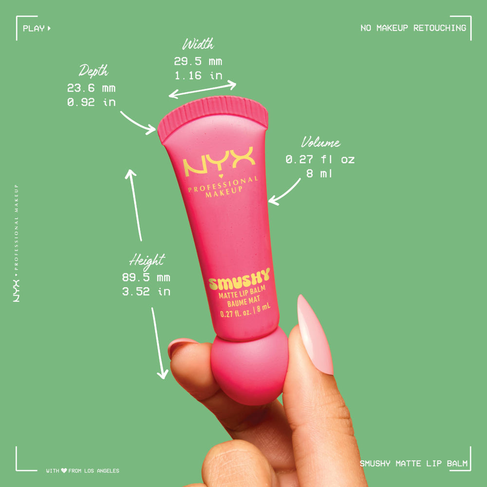 Ingredientes veganos de NYX Smushy Matte Lip Balm para labios saludables.