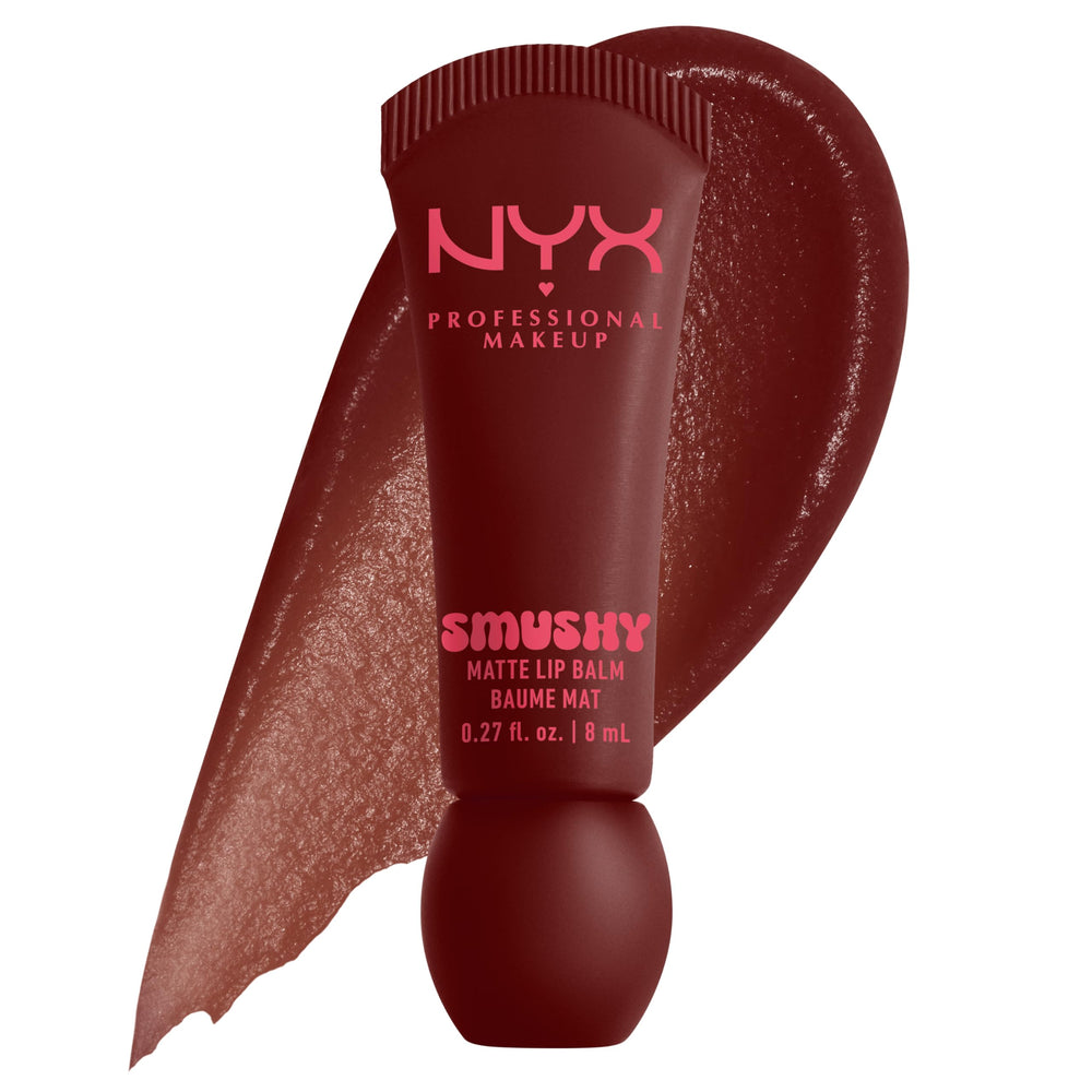 NYX Smushy Matte Lip Balm muestra textura cremosa para labios suaves y cómodos.