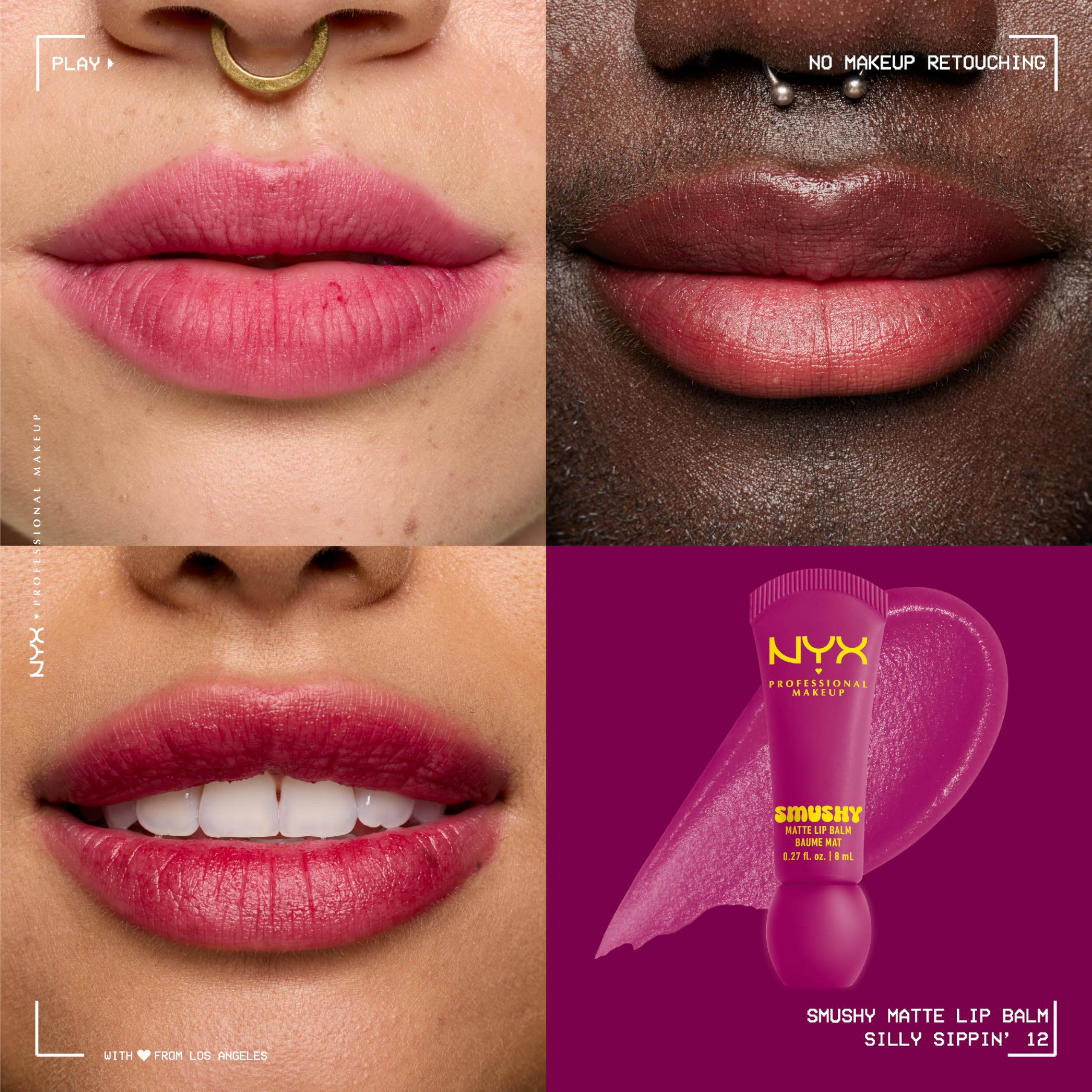 Textura suave de NYX Smushy Matte Lip Balm para comodidad prolongada.