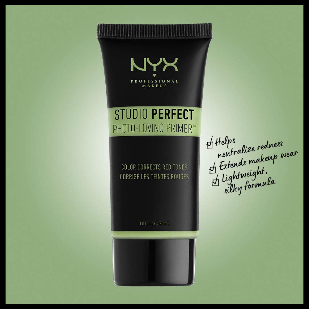 Primer verde de NYX neutralizando enrojecimiento para tono más uniforme