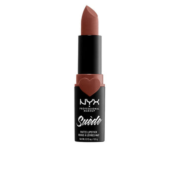 NYX Suede Matte Lipstick, barra de labios mate suave, acabado duradero y cómodo.