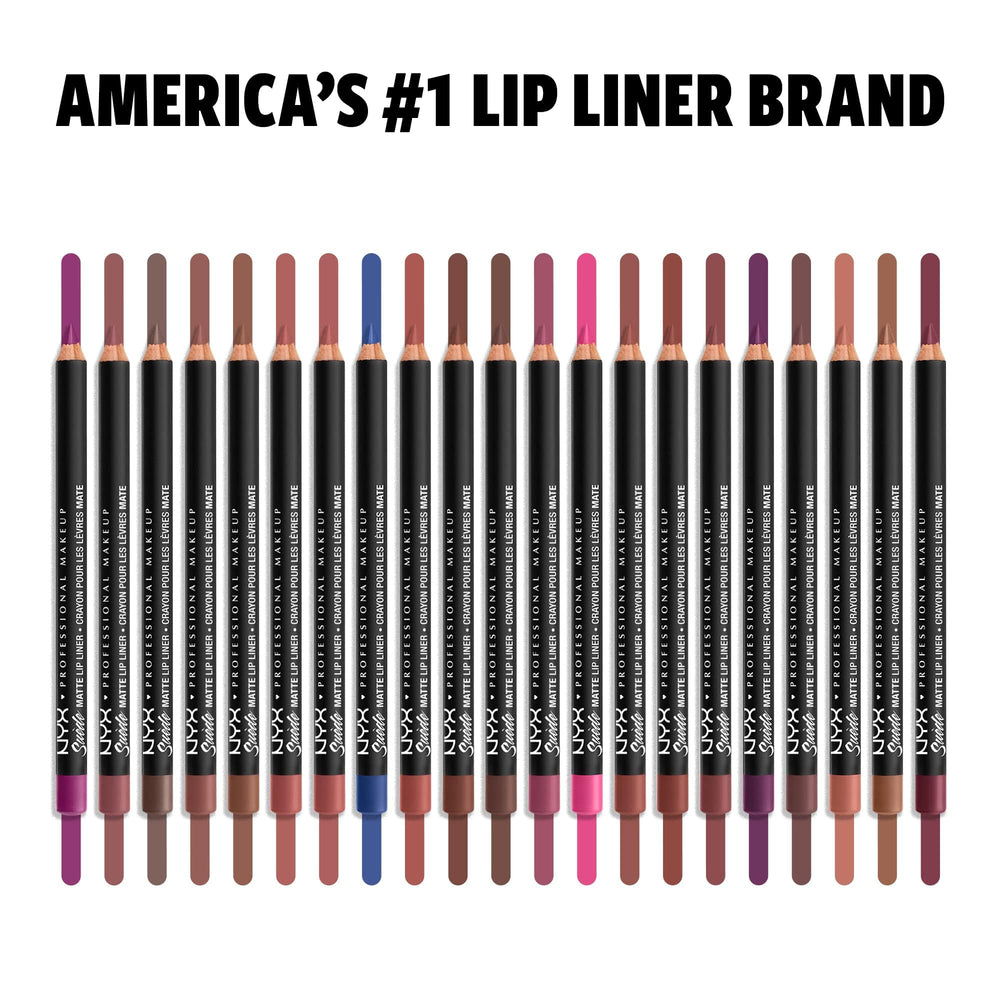 Delineador labial NYX Suede Matte potencia volumen sutil en labios.