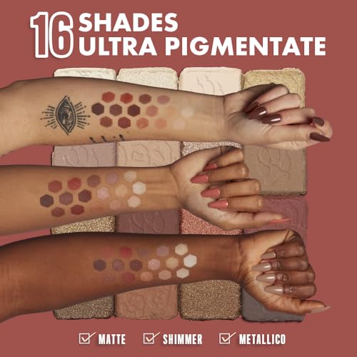 NYX PROFESSIONAL MAKEUP Muestras de sombras mate, satin y metálicas para combinaciones.