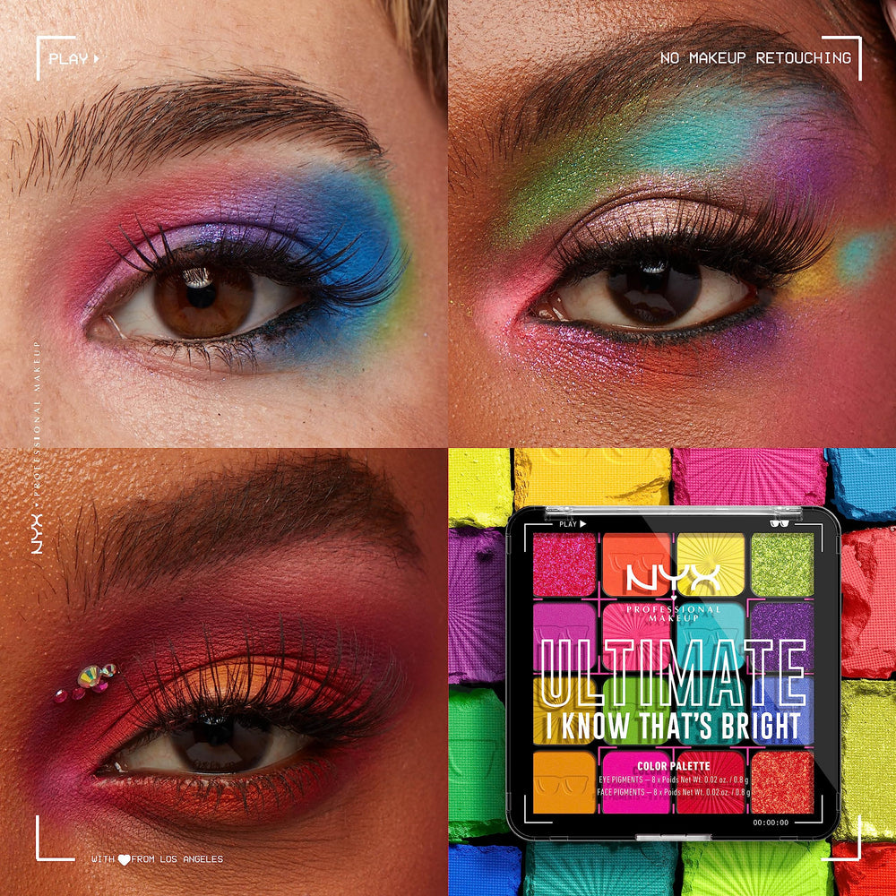 NYX Ultimate Shadow Palette includes primer-friendly shades for longer-lasting eye looks.