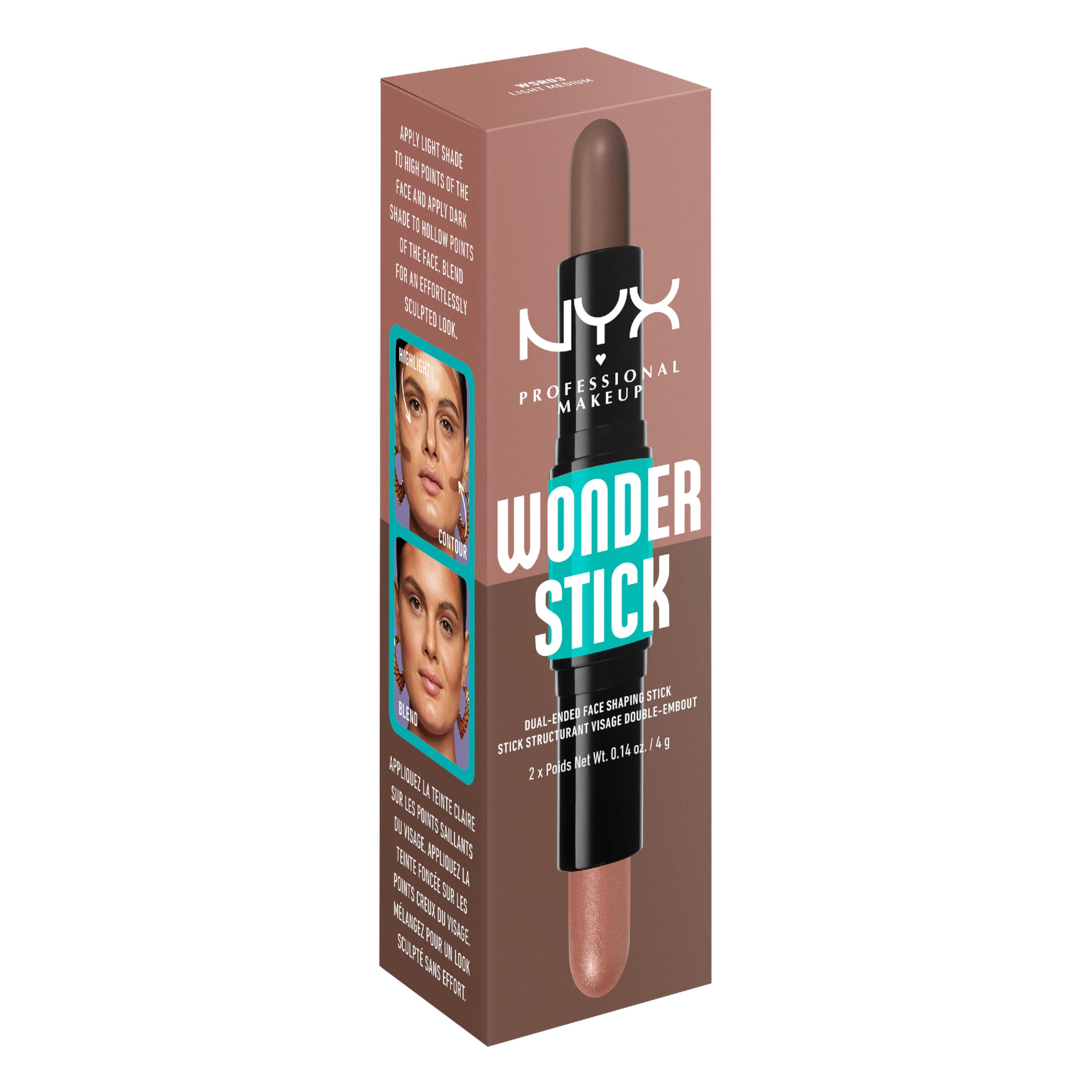NYX Wonder Stick acabado natural y suave.