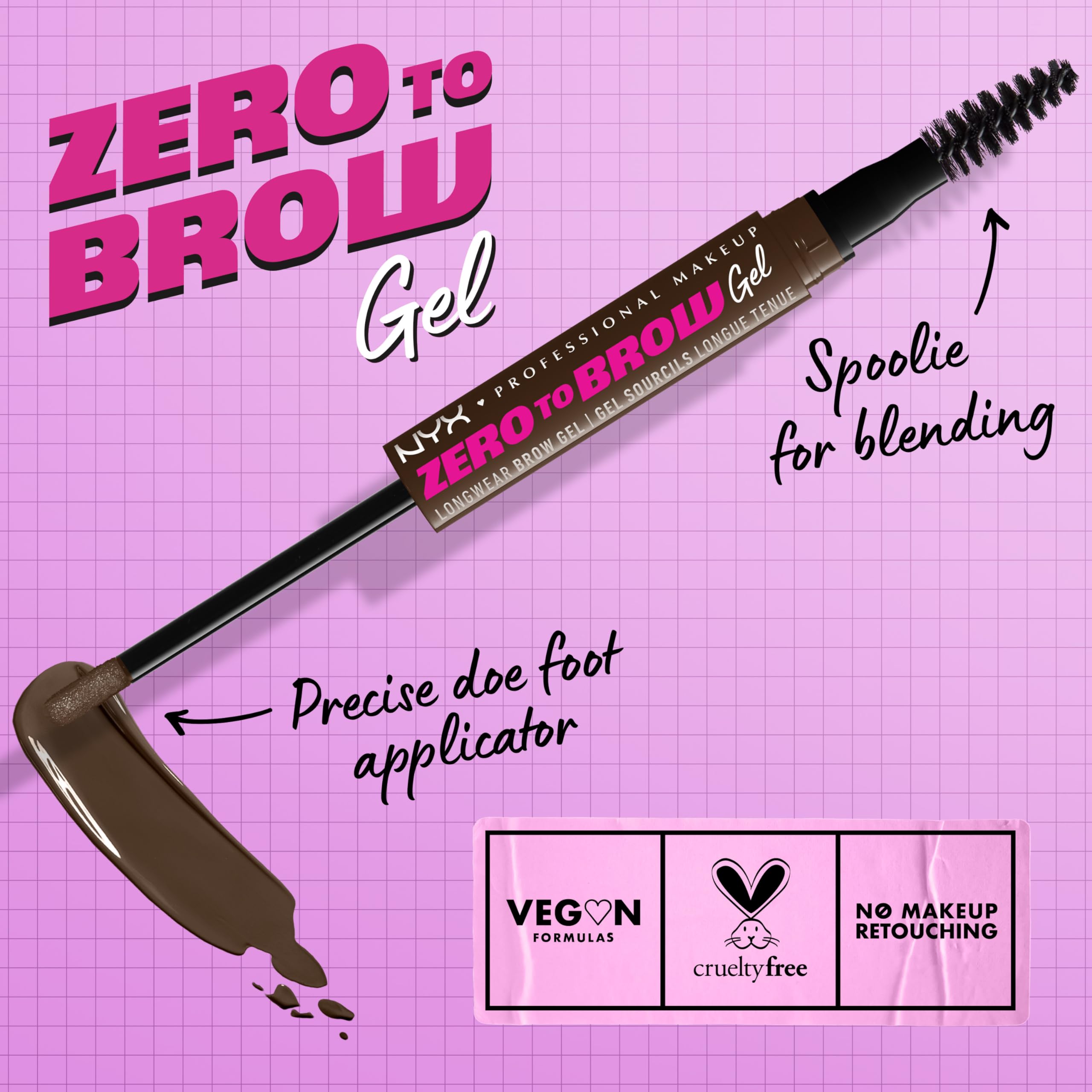 NYX Zero to Brow con spoolie para difuminar líneas