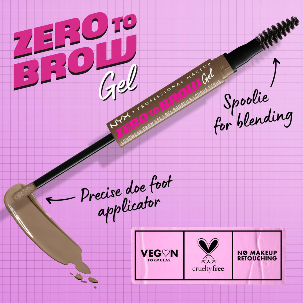 NYX Zero to Brow gel con spoolie para difuminar líneas.