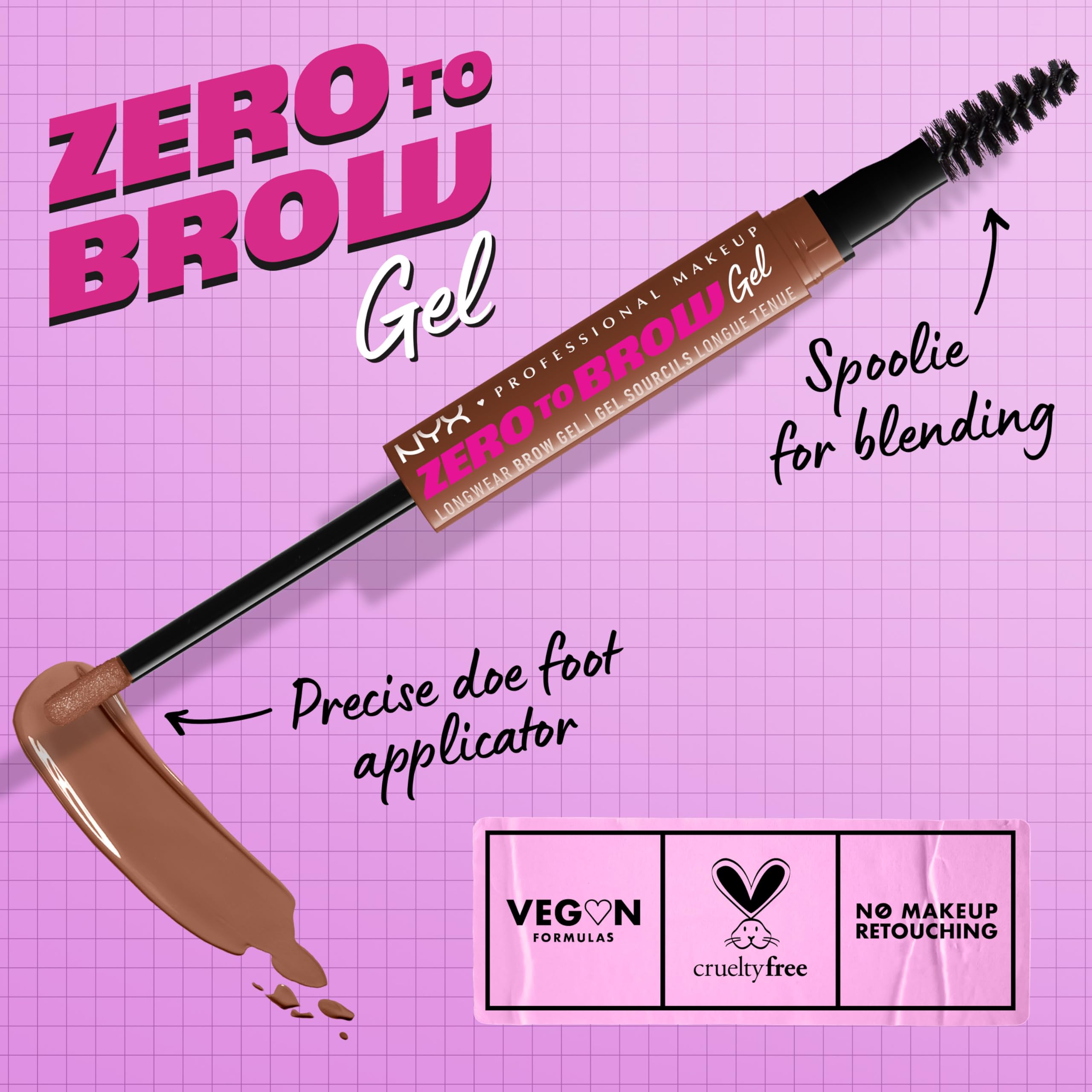 NYX PROFESSIONAL MAKEUP Zero to Brow: spoolie para difuminar líneas duras.
