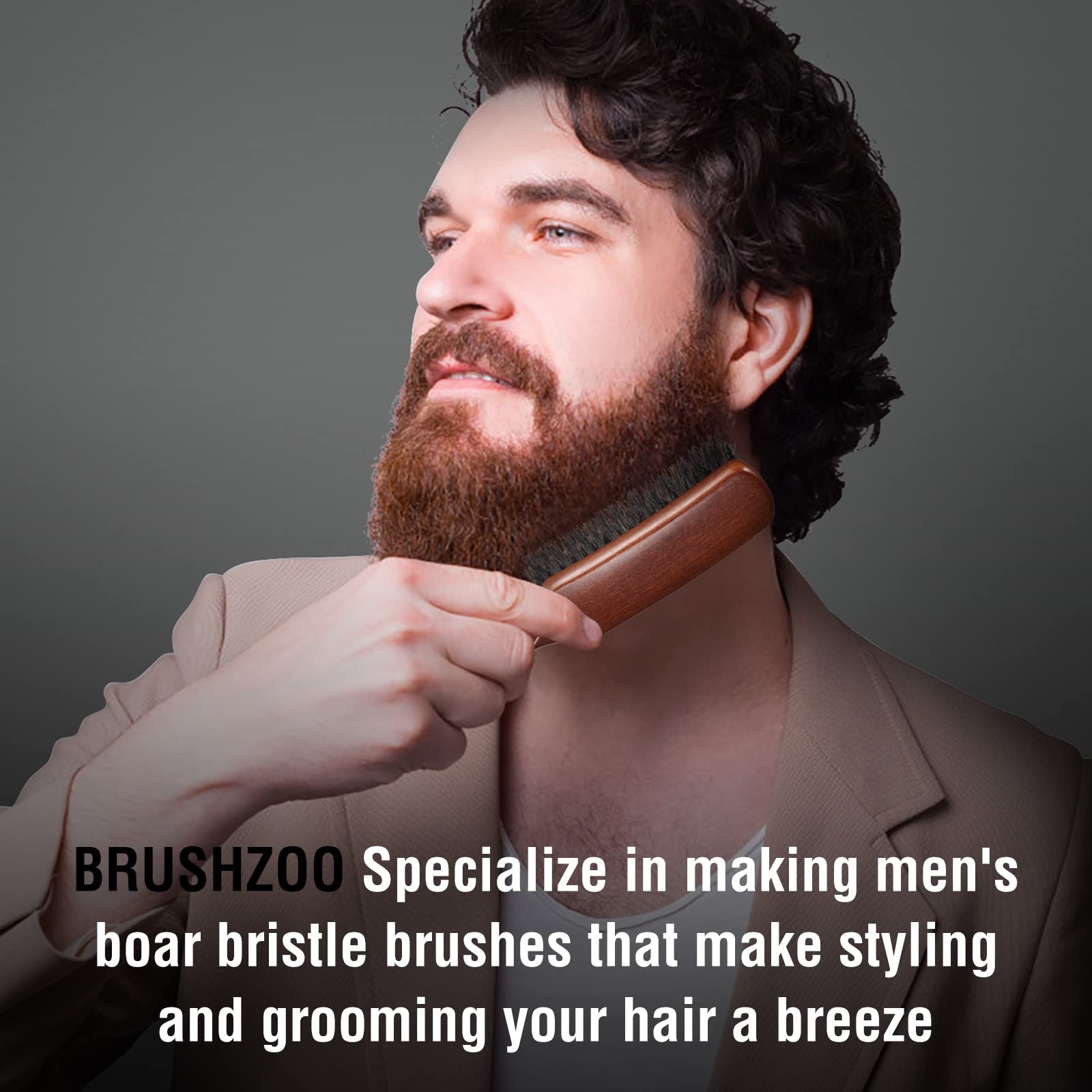 O BRUSHZOO uso para barba con aceite natural: suaviza y modela