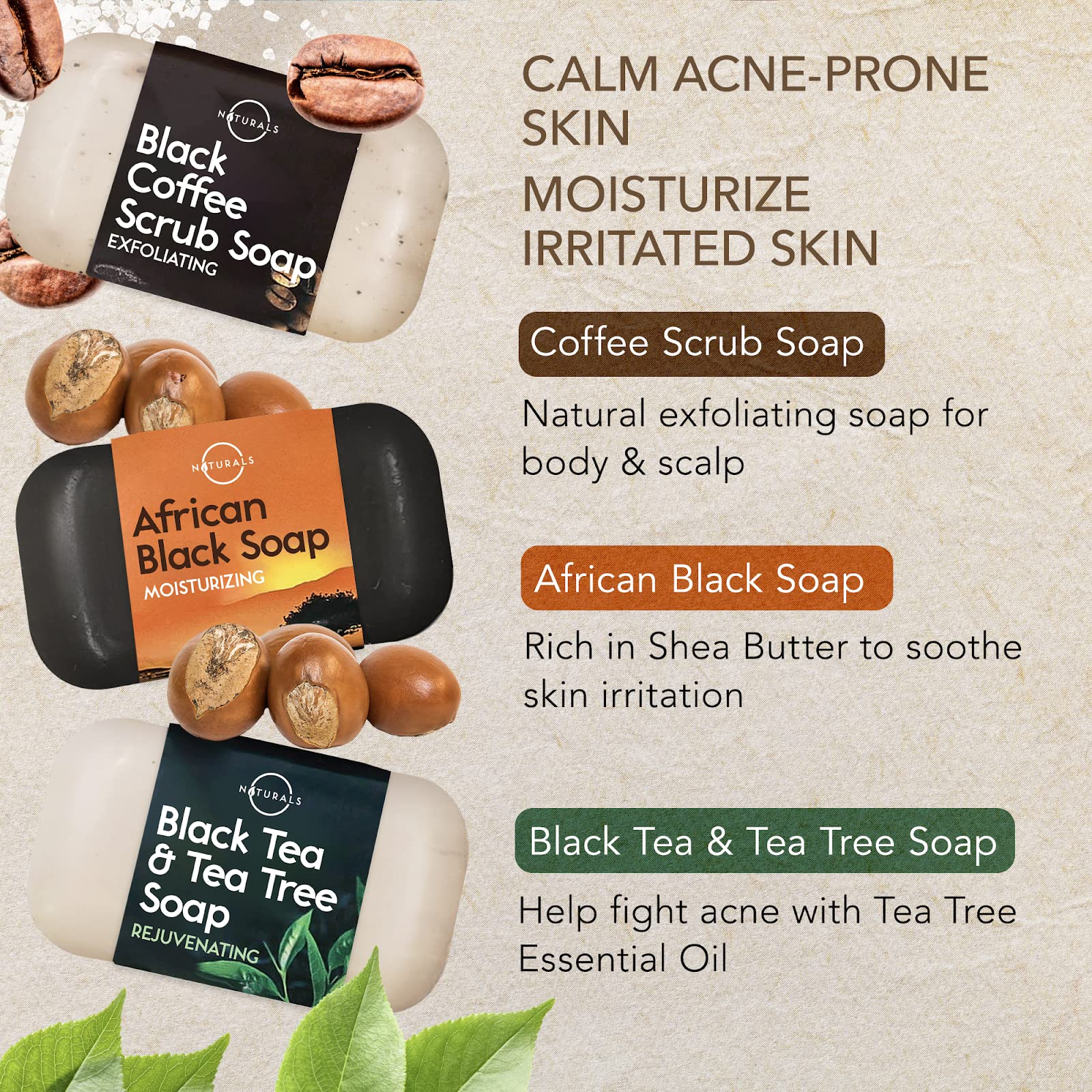 O NATURALS Café exfoliant – stimule la microcirculation et révèle un grain de peau lisse.