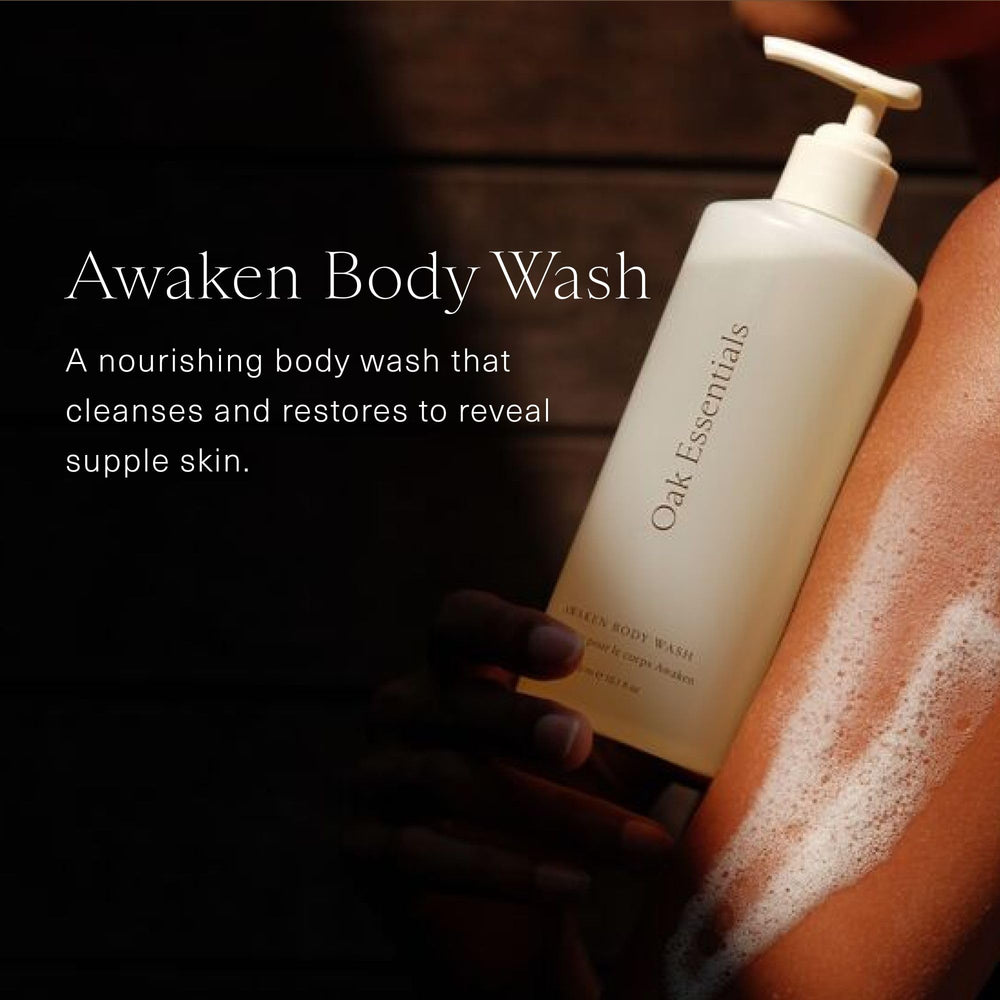 Oak Essentials Awaken Body Wash aroma a lavanda para relajación corporal