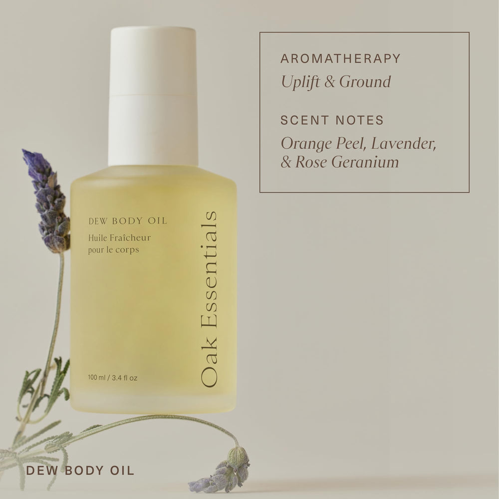 Oak Essentials Dew Body Oil, ingrédients-propres: sans silicones, sulfates et parabènes.