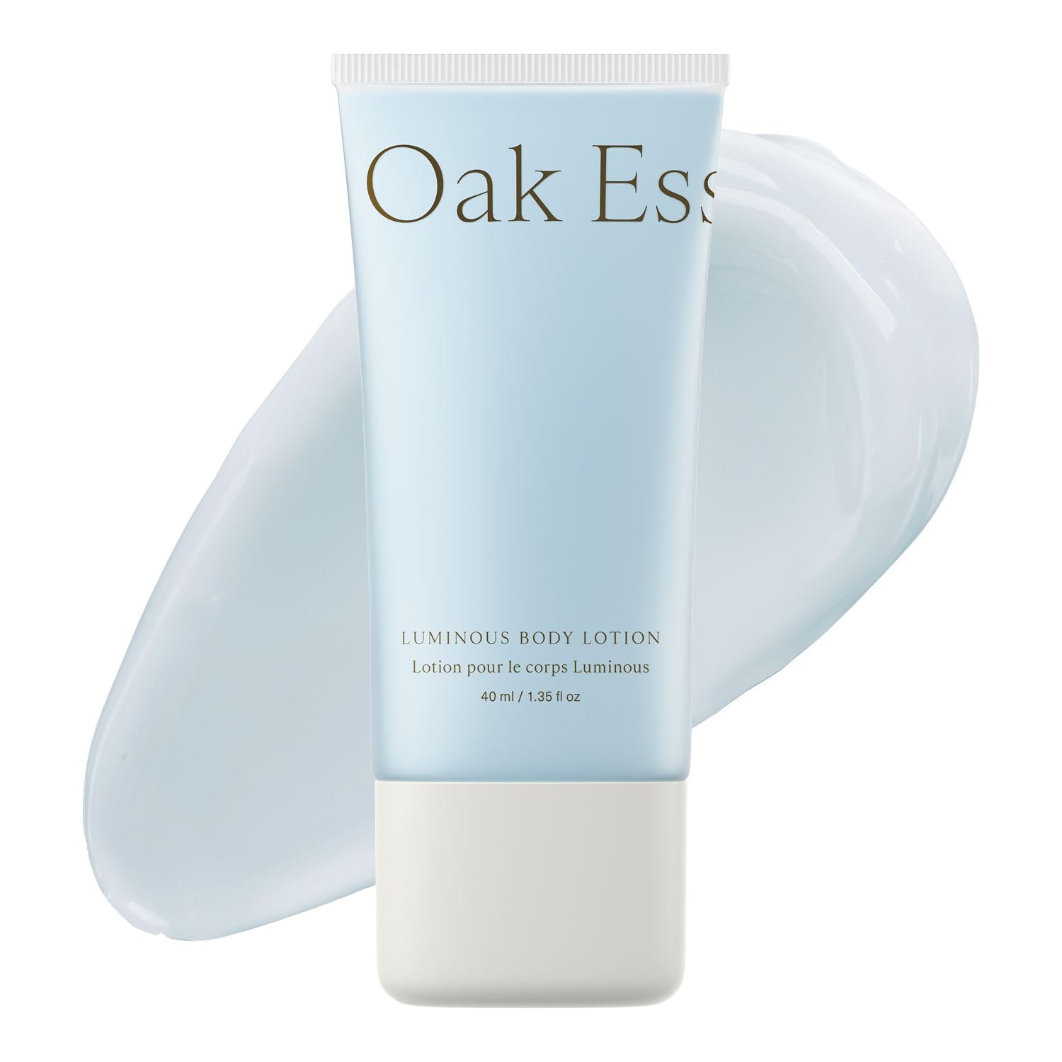 Oak Essentials Luminosa crema corporal en envase de 40 ml para hidratación y brillo.