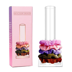 OAOLEER porta scrunchies de 10 pulgadas con base acrílica, ideal para ordenar scrunchies y accesorios.