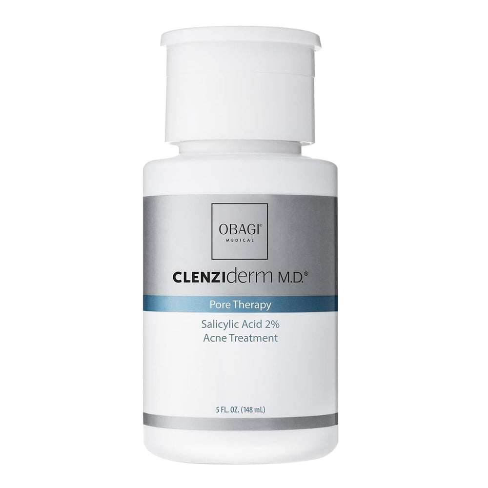Obagi CLENZIderm M.D. Toner exfoliante en botella, ayuda a limpiar poros y suavizar la piel.