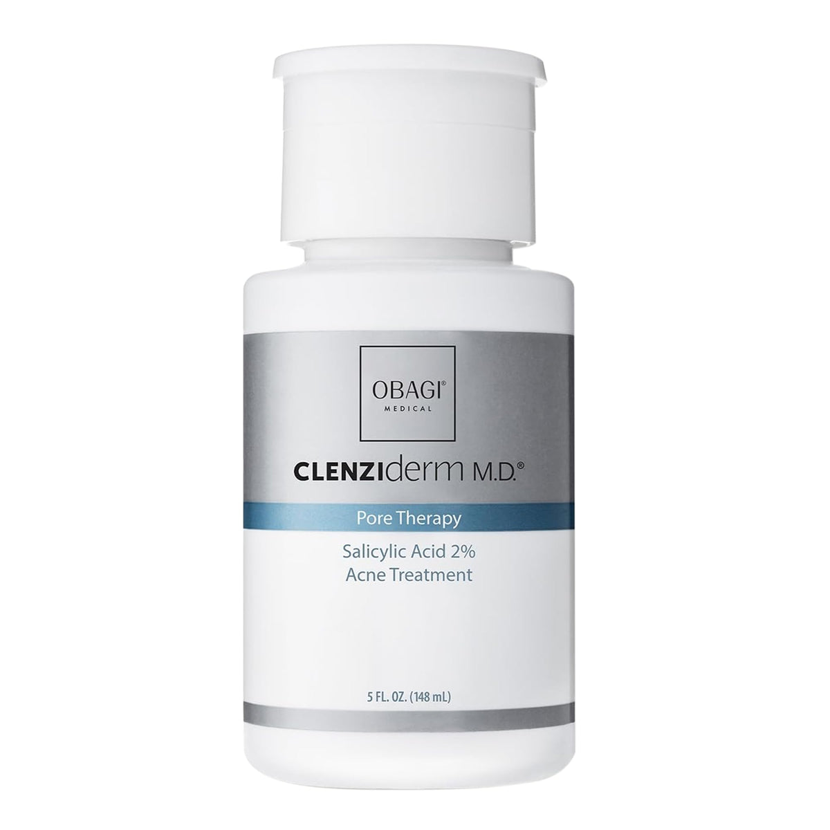 Obagi CLENZIderm M.D. Toner exfoliante en botella, ayuda a limpiar poros y suavizar la piel.