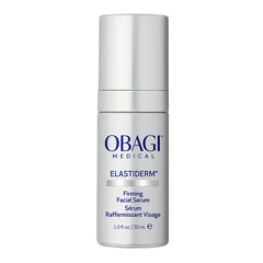 Obagi Elastiderm Serum, botella visible que transmite firmeza facial