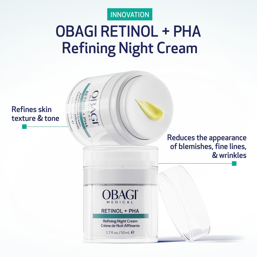 Obagi Medical Crema nocturna, textura sedosa para piel lisa y confortable.