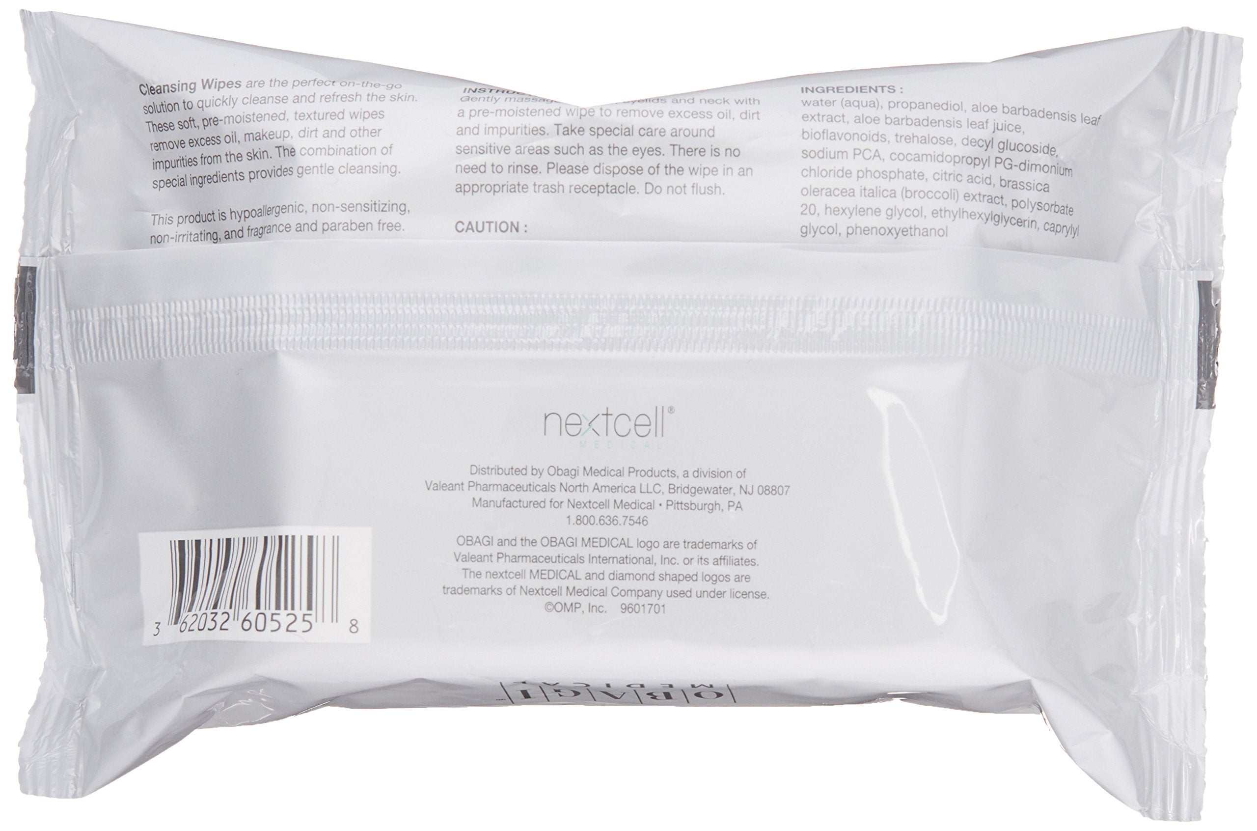 Texture douce des lingettes Obagi On the Go pour peau propre et fraîche.