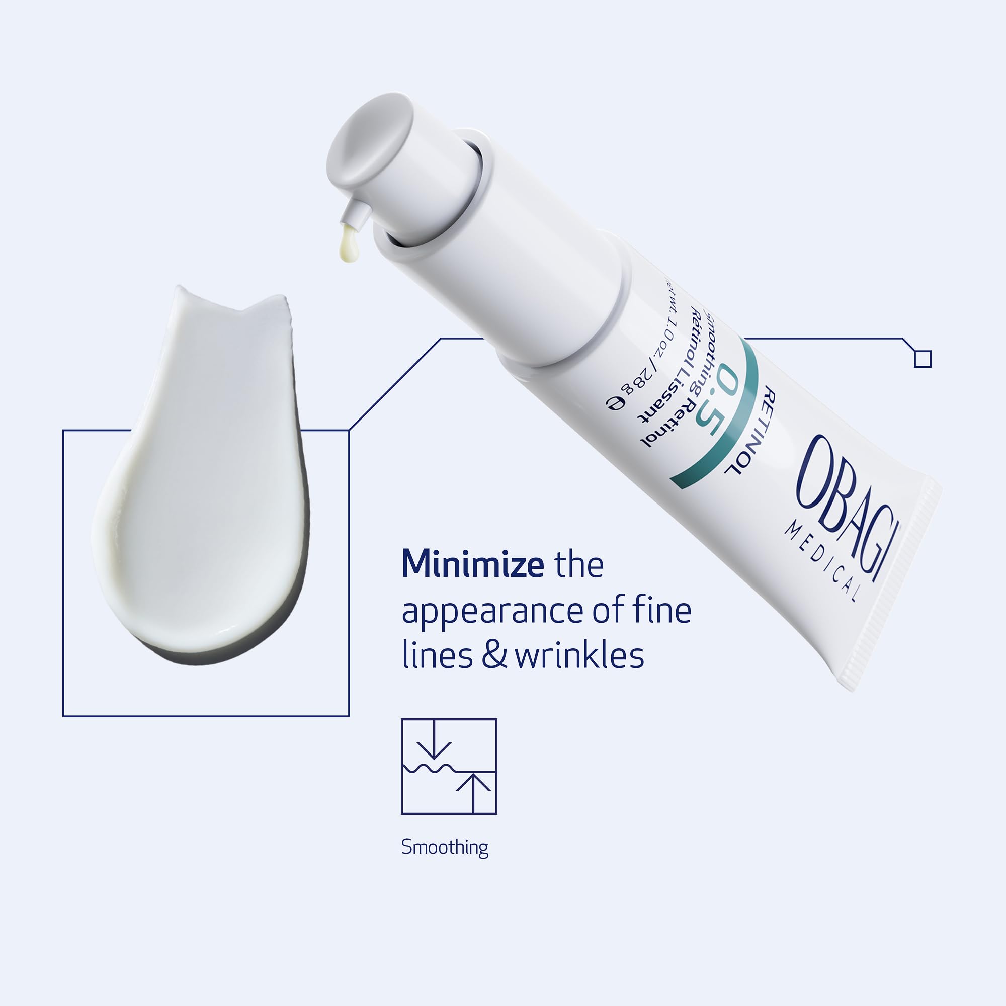Obagi Medical Rétinol 0,5% Crème – applicateur doux pour dose sûre.