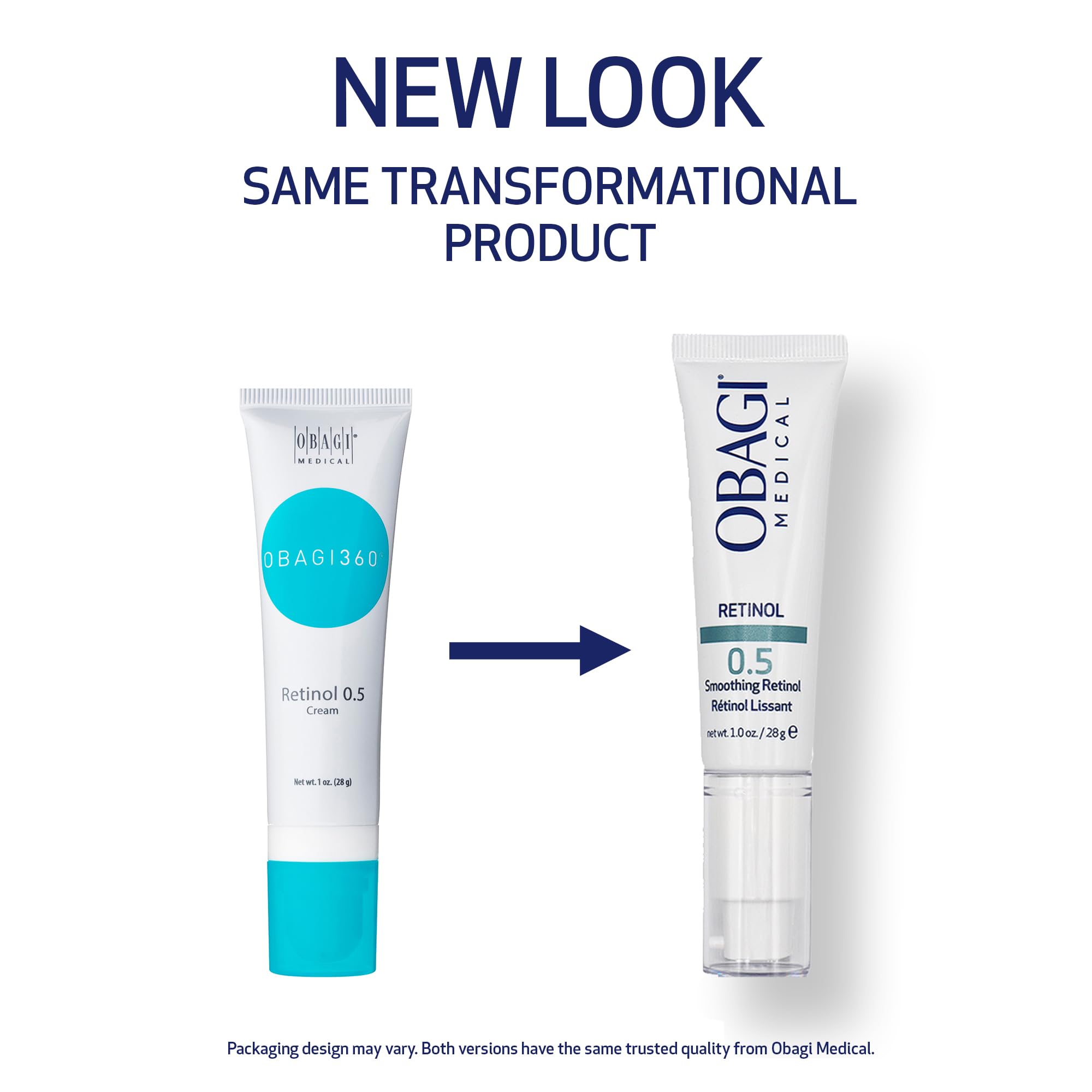 Obagi Medical Rétinol 0,5% Crème – texture crémeuse, peau plus lisse.