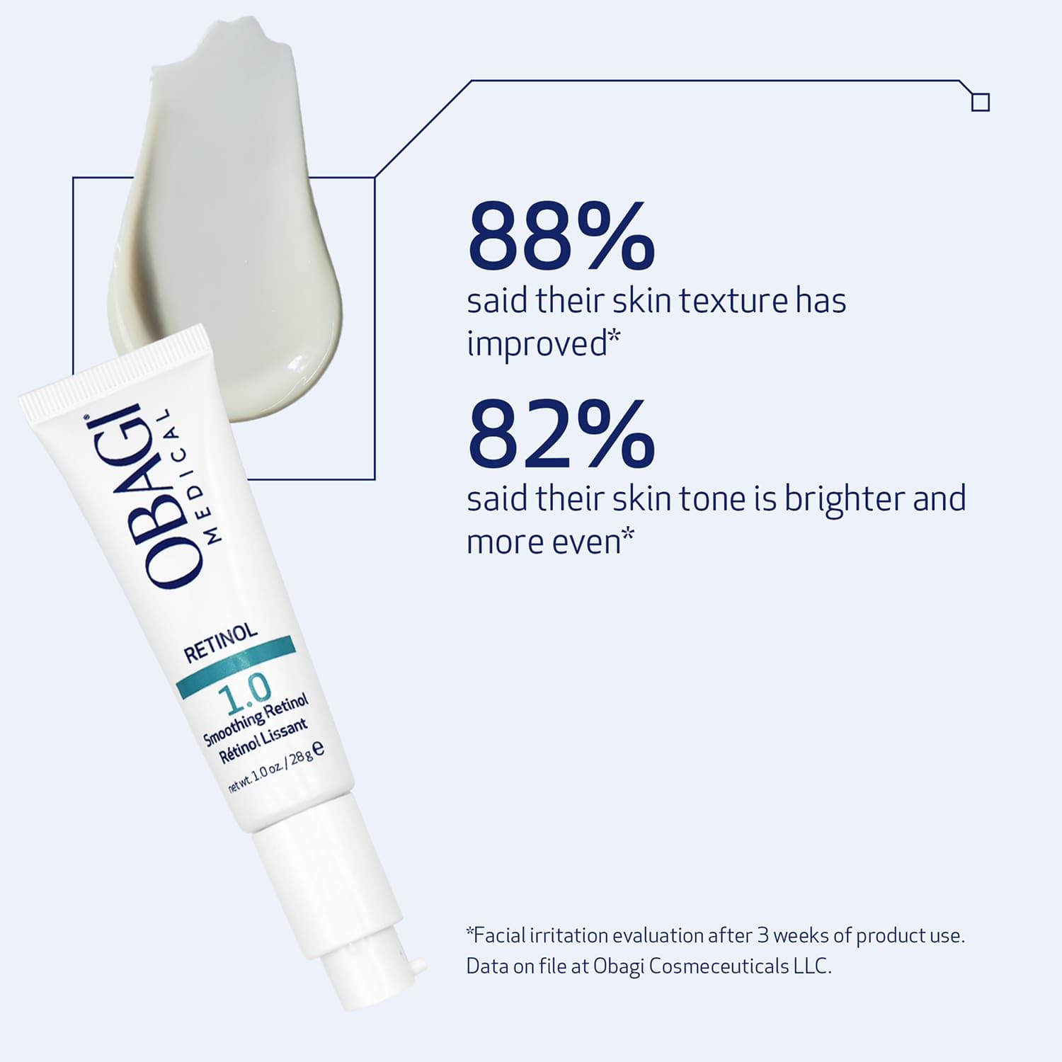 Obagi Medical Retinol 1.0 Crema, aplicación nocturna para piel descansada al despertar.
