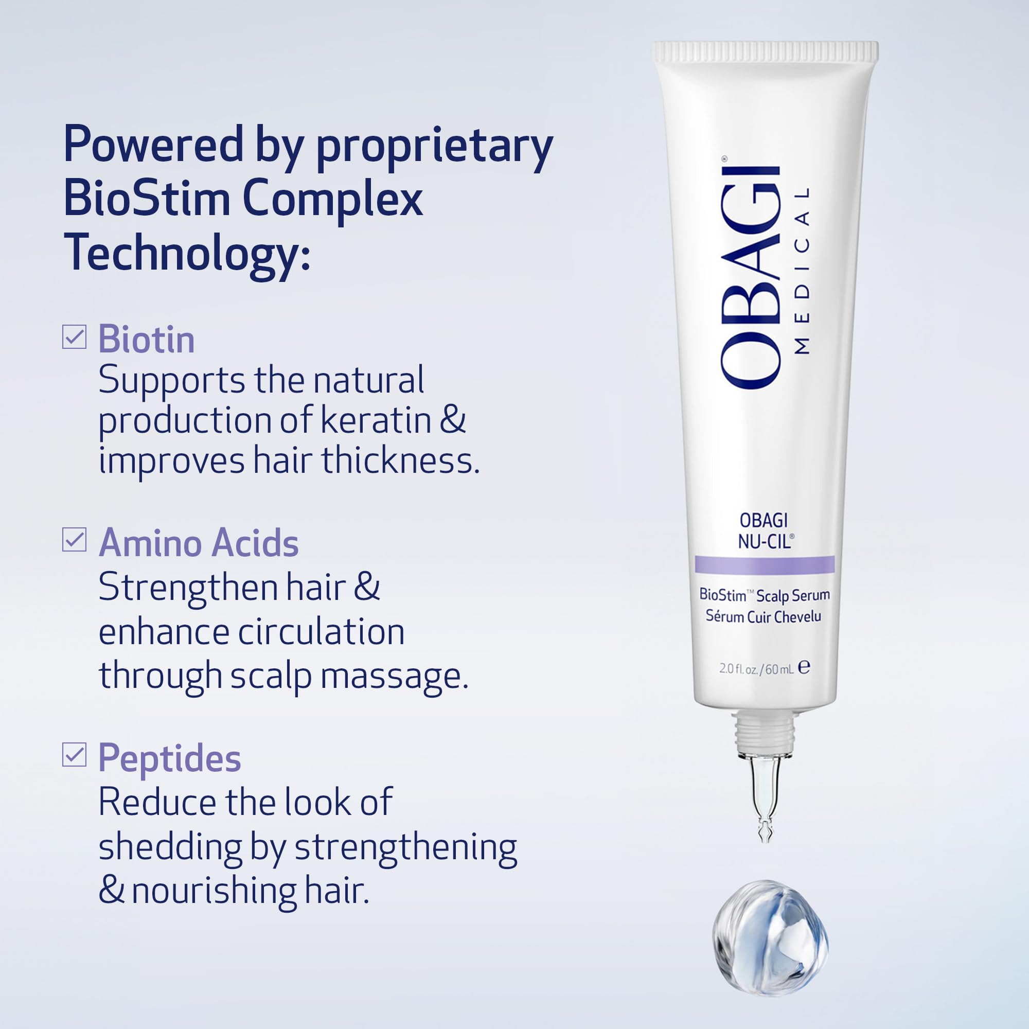 Obagi Nu-Cil BioStim densidad visible en el cabello