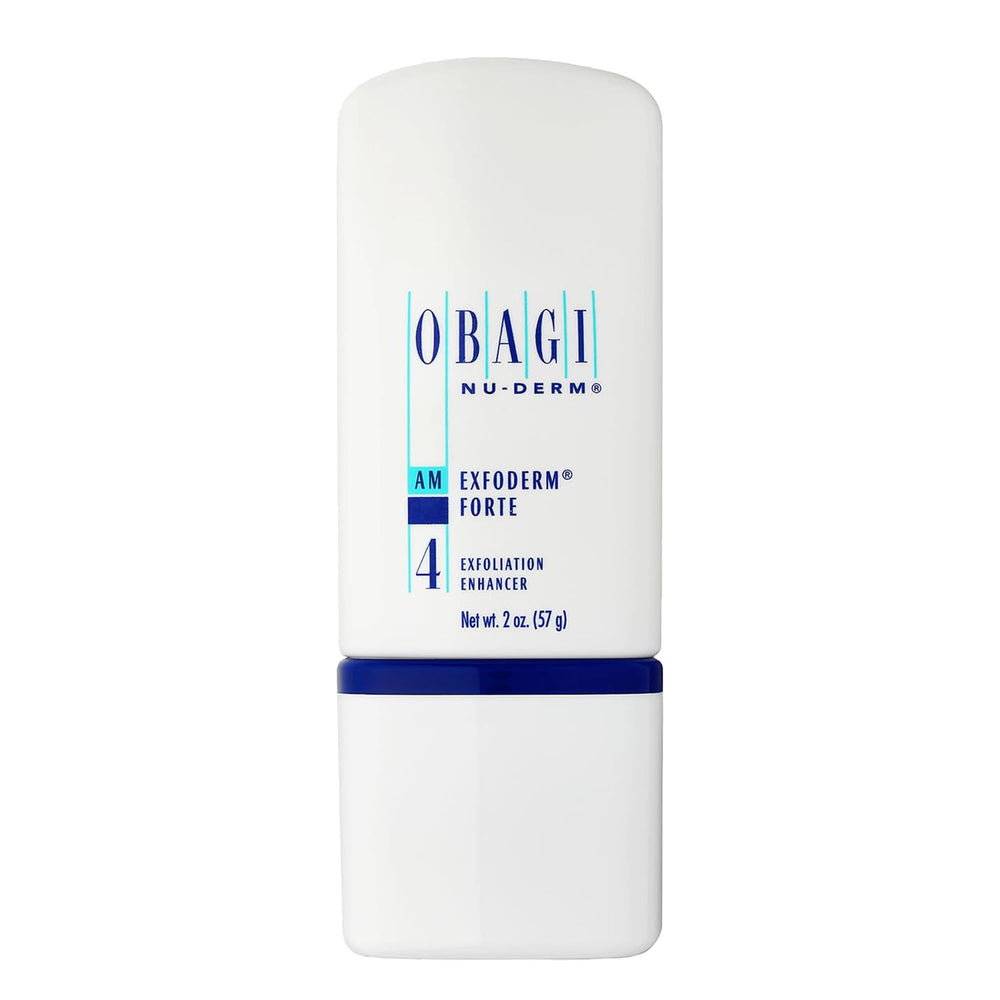 Obagi Nu-Derm Exfoderm Forte, botella dispensadora para exfoliar suave y dejar la piel lista.