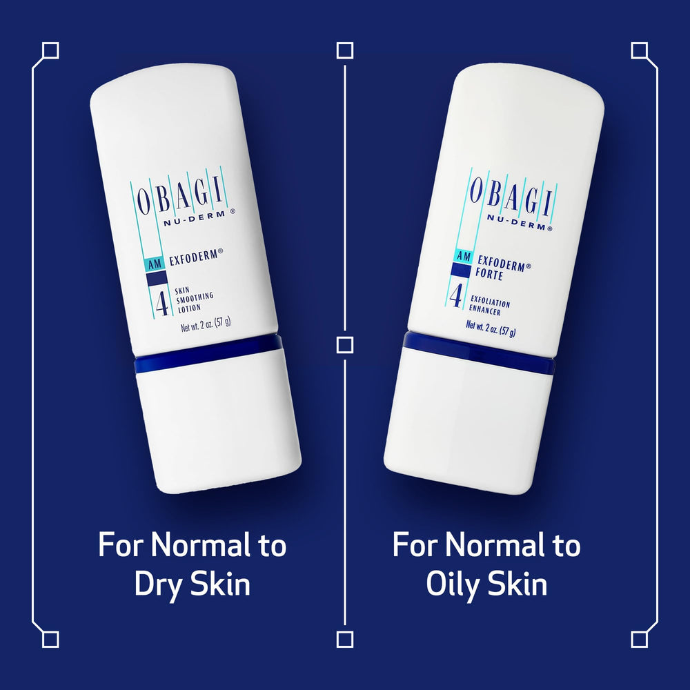 Obagi Nu-Derm Exfoderm Forte, envase compacto ideal para viaje y guardado.