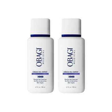 Obagi Nu-Derm Gentle Cleanser: botella que muestra limpieza suave para piel sensible.