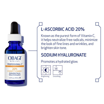 Obagi Professional-C 20% Serum con brillo sutil que realza la luminosidad.