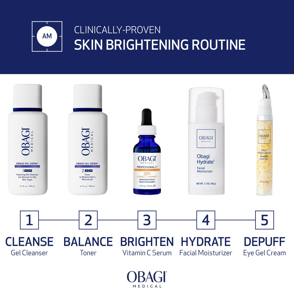 Envase oscuro de Obagi Professional-C 20% Serum protege la vitamina C.