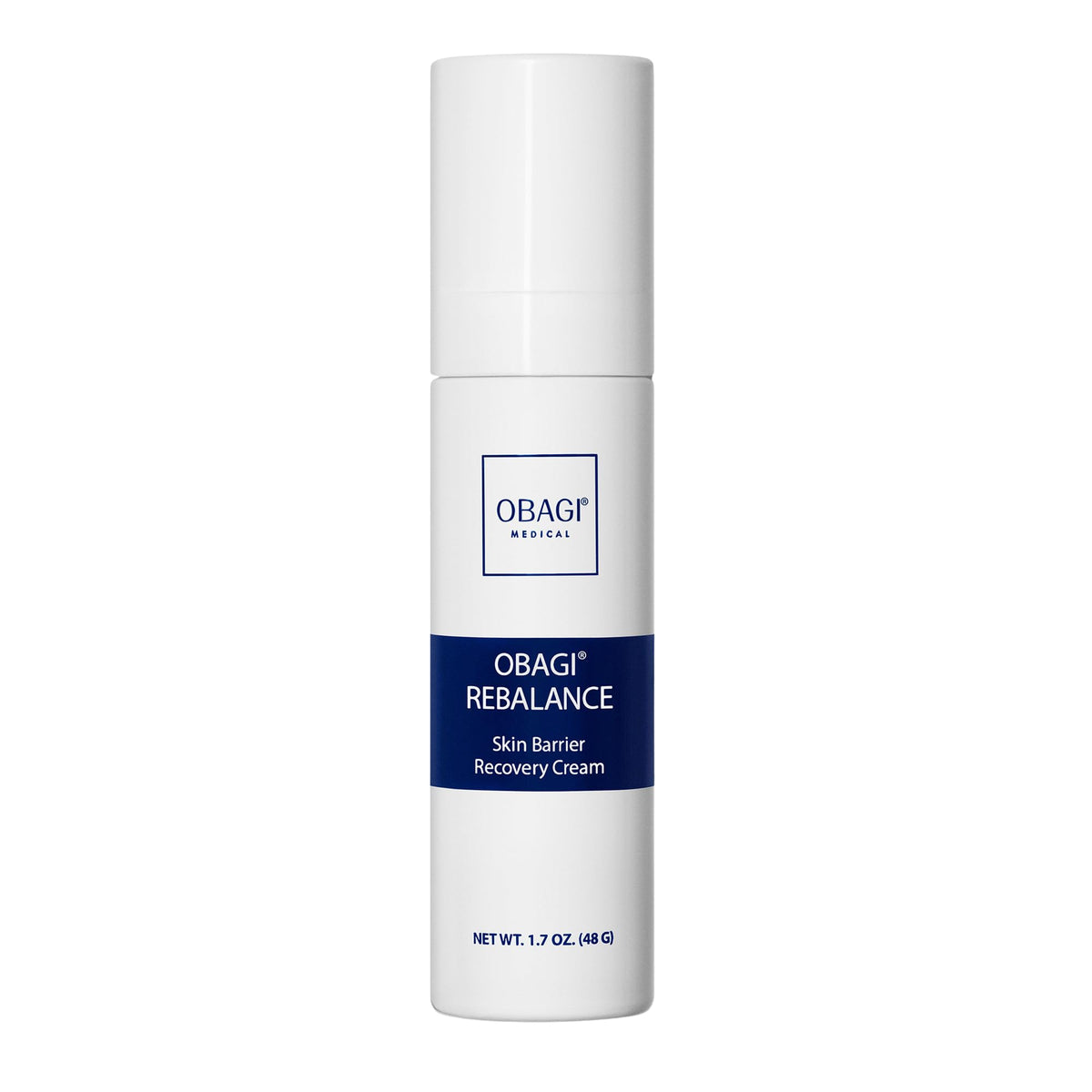 Obagi Rebalance: botella de crema hidratante para alivio de irritación y piel sensible