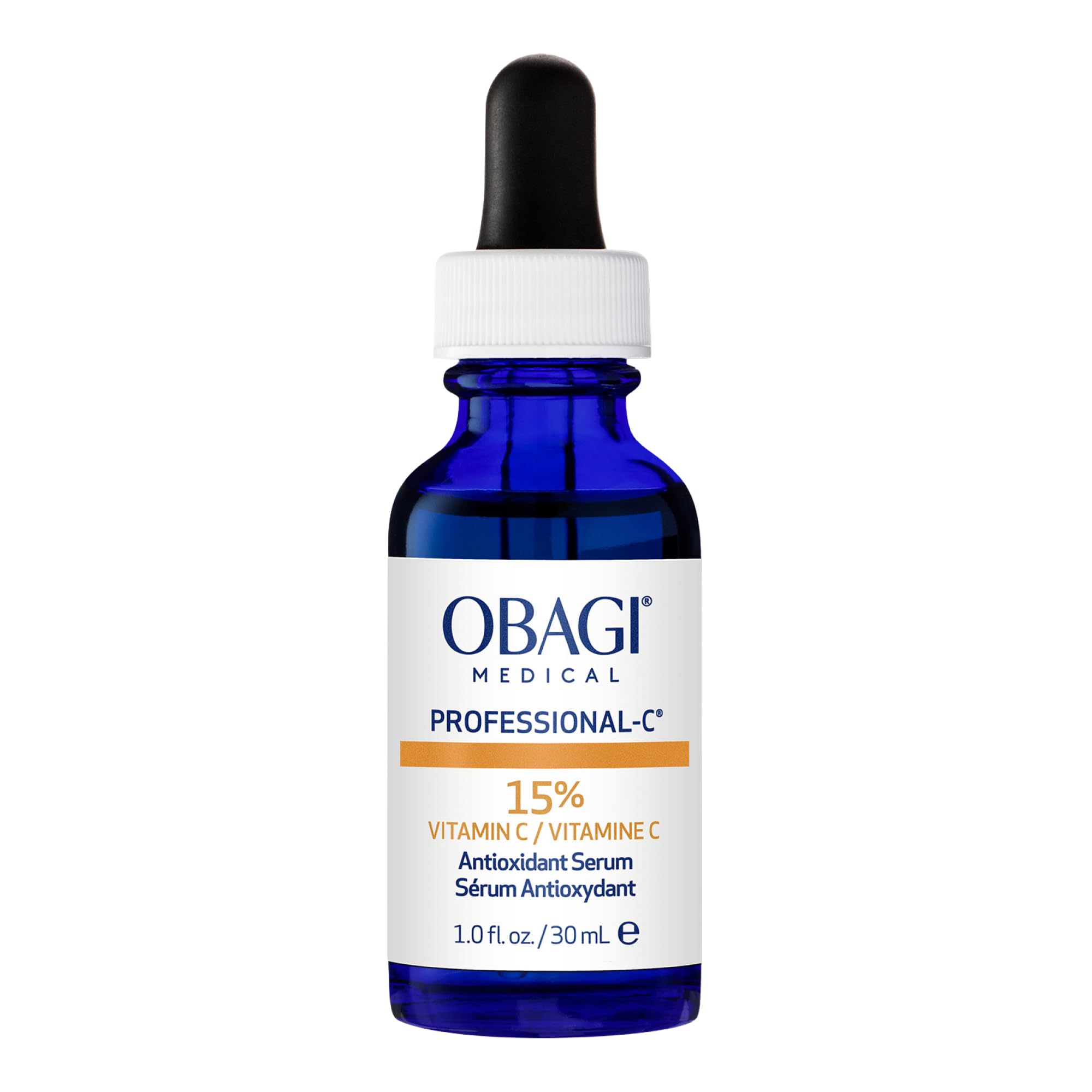Obagi Professional-C 15% Suero: botella con gota para iluminar el tono de piel.