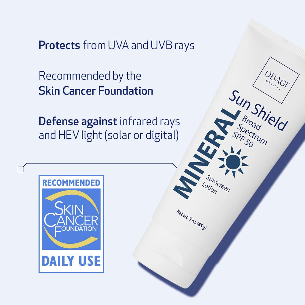 Obagi Sun Shield, textura ligera, aplicación rápida para uso diario.