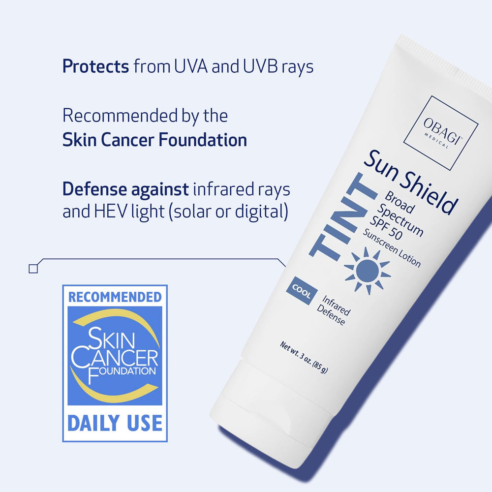 Obagi Sun Shield Tintado textura ligera sobre la piel para uso diario.