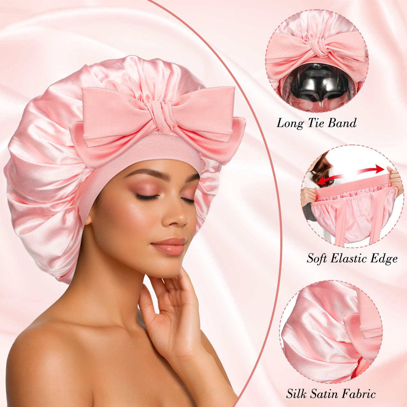 Obeoby bonete seda ajuste correa regulable: ajuste cómodo para todas las tallas y noche fresca