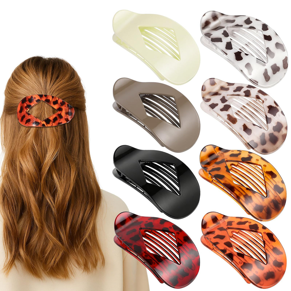 Obeoby clip plano carey grande para recogido diario, seguro.