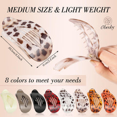 Obeoby clip plano carey mediano, ideal para cabello fino.