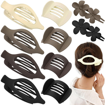 Obeoby clip frances plano blanco para sujeción diaria sin deslizamiento.