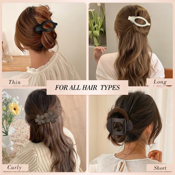 Obeoby clip flor plano blanco, detalle suave para peinados femeninos.