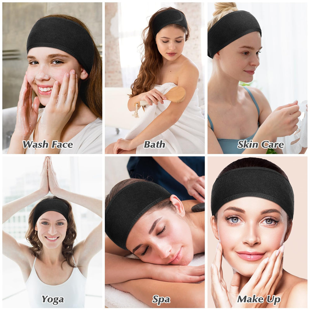 Diadema obeoby spa rostro negro cómodo para spa en casa