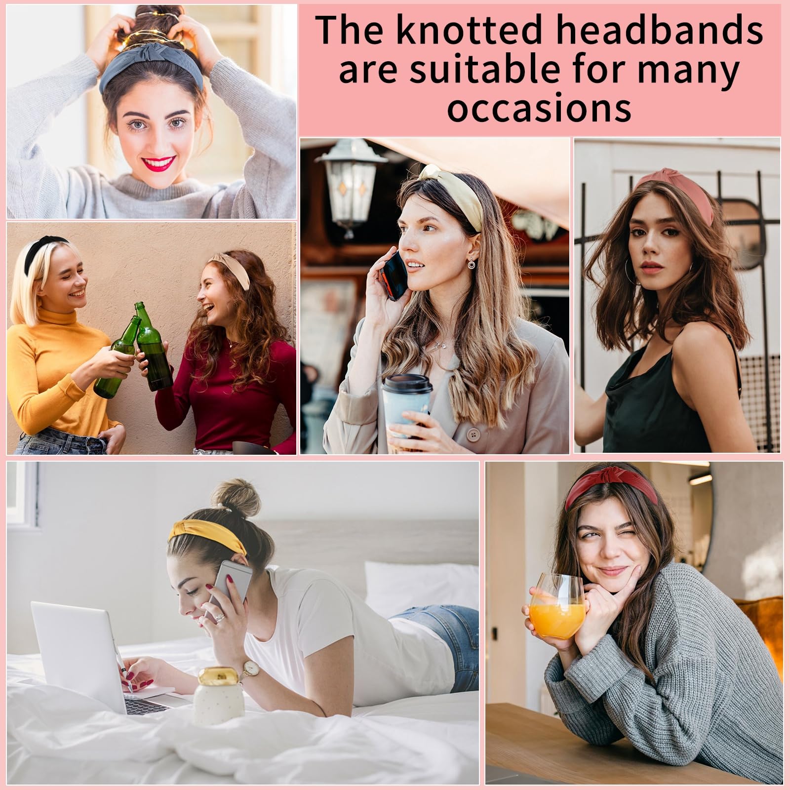 obeoby diademas anudadas azul sensación ligera y ajuste seguro.