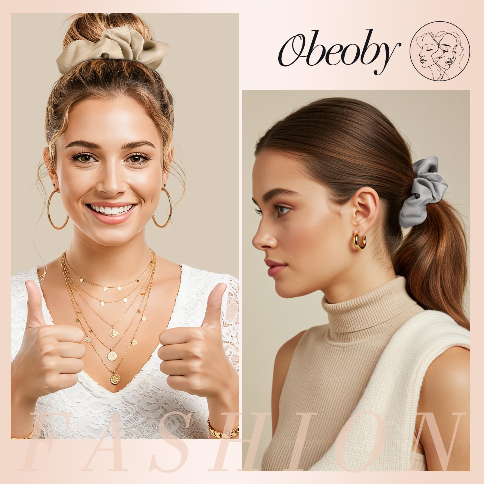 Gomitas satinadas obeoby, pulsera decorativa para estilo diario.