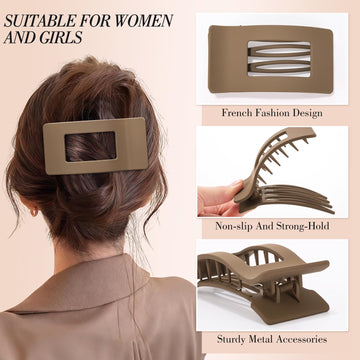Pinza plana de Obeoby para cabello fino, sujeción suave y segura.