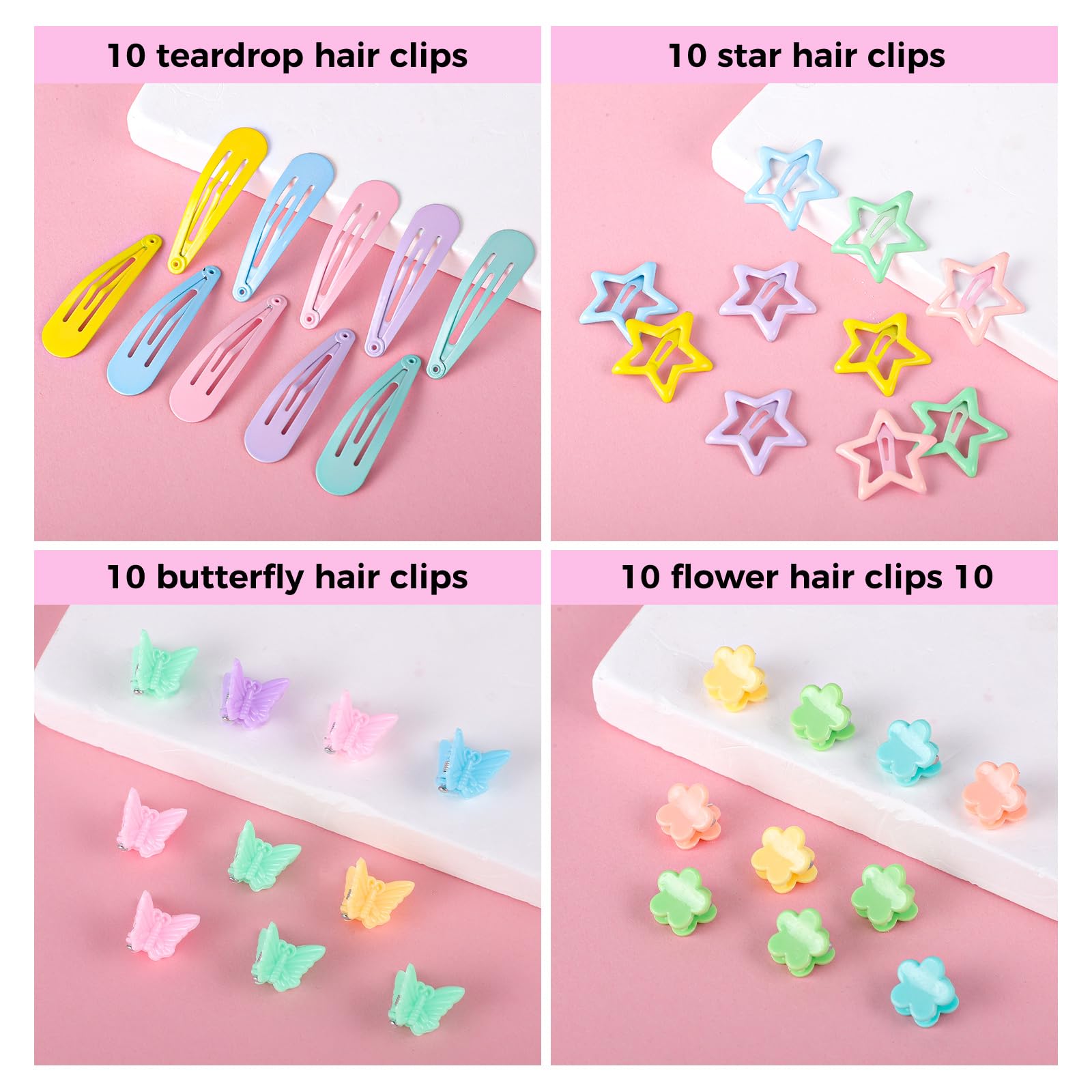 Pinzas mariposa obeoby, 10 piezas para fijar mechones con estilo.