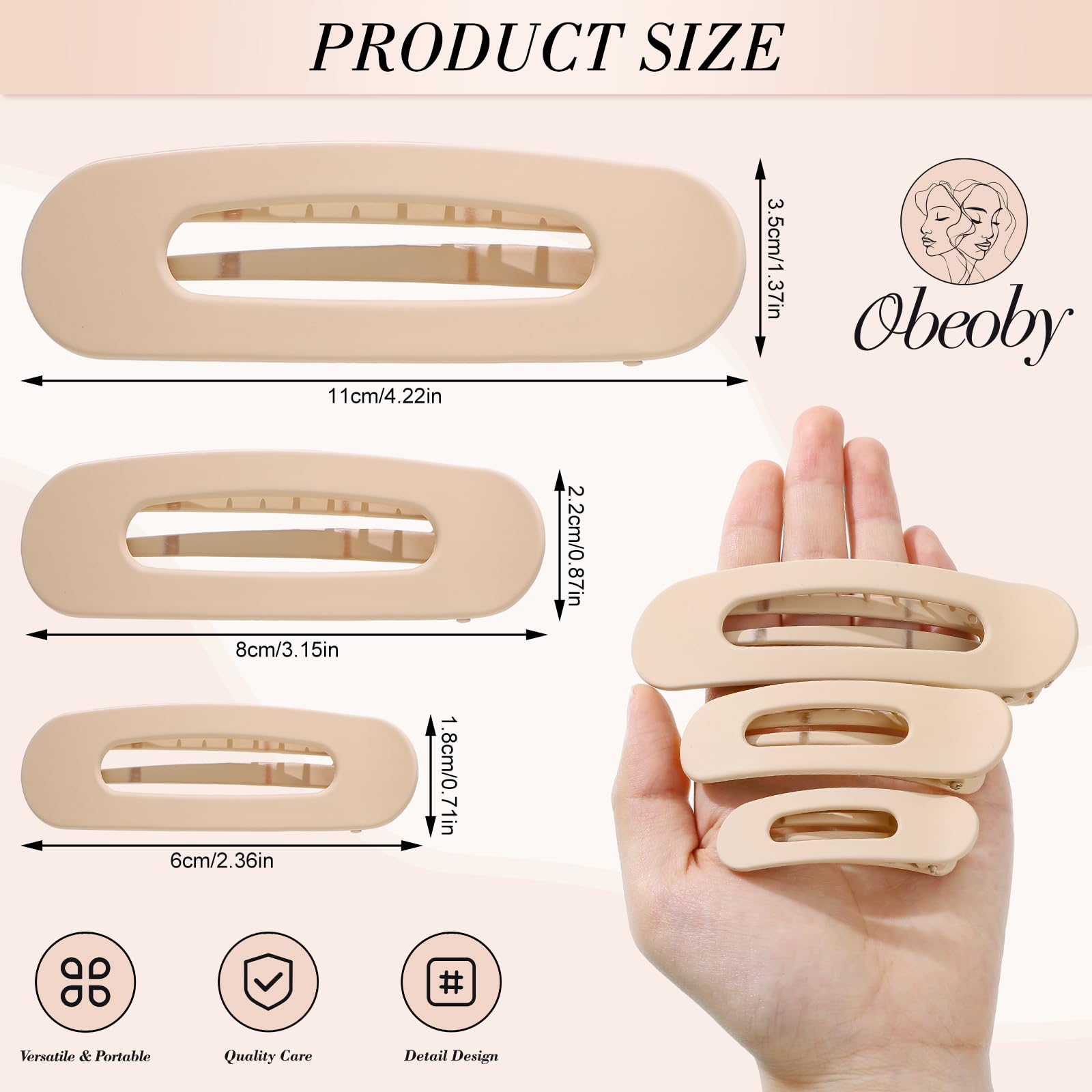 obeoby prendedor plano cabello mediano: ideal para media coleta.