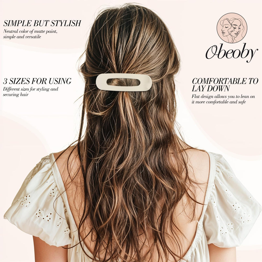 obeoby prendedor plano colores neutros: combina con outfits diarios.