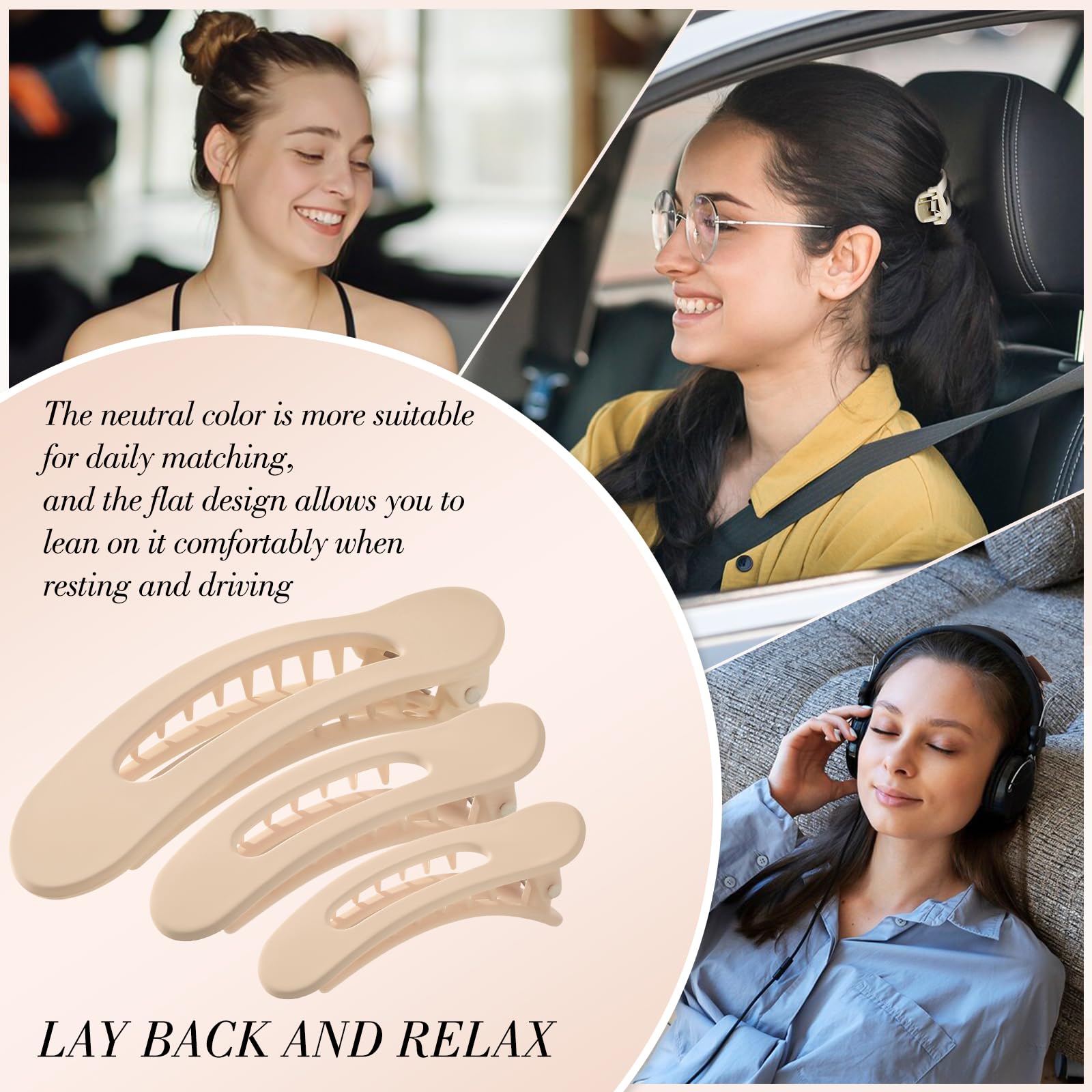 obeoby prendedor plano usos múltiples: perfecto para maquillaje, deporte o sombrero.